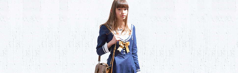 私立手越女子高等学校  公式セーラー服〈紺:長袖〉